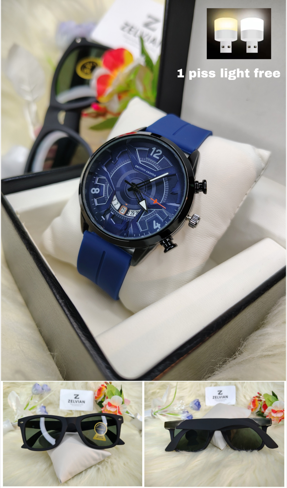 ⌚ 𝐏𝐫𝐞𝐦𝐢𝐮𝐦 𝐃𝐚𝐭𝐞-𝐃𝐢𝐬𝐩𝐥𝐚𝐲 𝐖𝐚𝐭𝐜𝐡 + 🕶️ 𝐓𝐫𝐞𝐧𝐝𝐲 𝐒𝐮𝐧𝐠𝐥𝐚𝐬𝐬